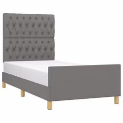 vidaXL Giroletto senza Materasso Grigio Scuro 90x200 cm Tessuto - Vista aggiuntiva 3