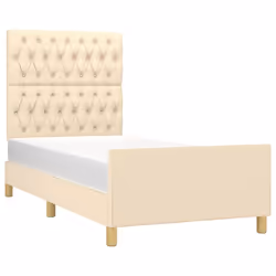 vidaXL Giroletto senza Materasso Crema 100x200 cm in Tessuto - Vista aggiuntiva 3