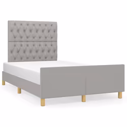 vidaXL Giroletto senza Materasso Grigio Chiaro 120x200 cm Tessuto - Vista aggiuntiva 2
