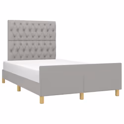 vidaXL Giroletto senza Materasso Grigio Chiaro 120x200 cm Tessuto - Vista aggiuntiva 3