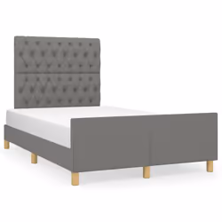 vidaXL Giroletto senza Materasso Grigio Scuro 120x200 cm Tessuto - Vista aggiuntiva 2