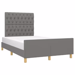vidaXL Giroletto senza Materasso Grigio Scuro 120x200 cm Tessuto - Vista aggiuntiva 3