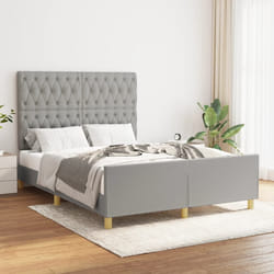Giroletto con Testiera Grigio Chiaro 140x190 cm in Tessutocod mxl 73928