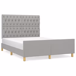 Giroletto con Testiera Grigio Chiaro 140x190 cm in Tessutocod mxl 73928 - Vista aggiuntiva 2