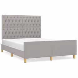 vidaXL Giroletto senza Materasso Grigio Chiaro 140x200 cm Tessuto - Vista aggiuntiva 2