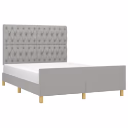 vidaXL Giroletto senza Materasso Grigio Chiaro 140x200 cm Tessuto - Vista aggiuntiva 3
