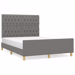 vidaXL Giroletto senza Materasso Grigio Scuro 140x200 cm Tessuto - Vista aggiuntiva 2