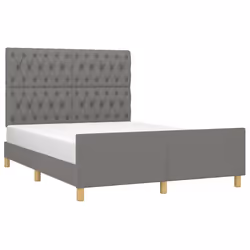 vidaXL Giroletto senza Materasso Grigio Scuro 140x200 cm Tessuto - Vista aggiuntiva 3