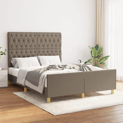 vidaXL Giroletto senza Materasso Tortora 140x200 cm in Tessuto