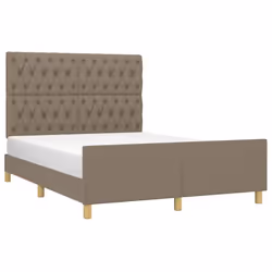 vidaXL Giroletto senza Materasso Tortora 140x200 cm in Tessuto - Vista aggiuntiva 3