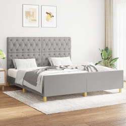 vidaXL Giroletto senza Materasso Grigio Chiaro 160x200 cm Tessuto