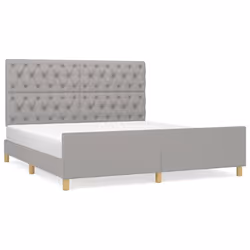 vidaXL Giroletto senza Materasso Grigio Chiaro 160x200 cm Tessuto - Vista aggiuntiva 2