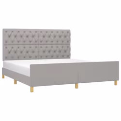 vidaXL Giroletto senza Materasso Grigio Chiaro 160x200 cm Tessuto - Vista aggiuntiva 3