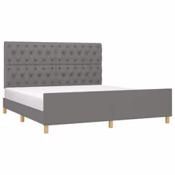 vidaXL Giroletto senza Materasso Grigio Scuro 160x200 cm Tessuto - Vista aggiuntiva 3