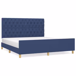 vidaXL Giroletto senza Materasso Blu 160x200 cm in Tessuto - Vista aggiuntiva 2