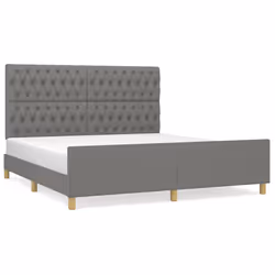 vidaXL Giroletto senza Materasso Grigio Scuro 180x200 cm Tessuto - Vista aggiuntiva 2