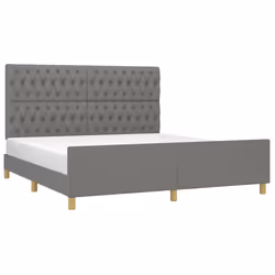 vidaXL Giroletto senza Materasso Grigio Scuro 180x200 cm Tessuto - Vista aggiuntiva 3