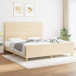 vidaXL Giroletto senza Materasso Crema 180x200 cm in Tessuto