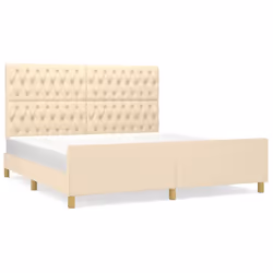 vidaXL Giroletto senza Materasso Crema 180x200 cm in Tessuto - Vista aggiuntiva 2