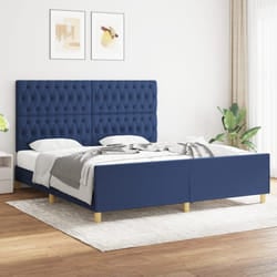 vidaXL Giroletto con Testiera Blu 180x200 cm in Tessuto