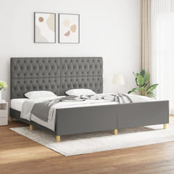 vidaXL Giroletto con Testiera Grigio Scuro 200x200 cm in Tessuto