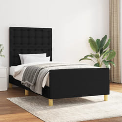 vidaXL Giroletto con Testiera Nero 80x200 cm in Tessuto
