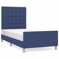 vidaXL Giroletto con Testiera Blu 80x200 cm in Tessuto - Vista aggiuntiva 2