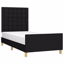 Giroletto con Testiera Nero 90x190 cm in Tessutocod mxl 79498 - Vista aggiuntiva 3