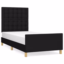 Giroletto con Testiera Nero 90x200 cm in Tessutocod mxl 121848 - Vista aggiuntiva 2