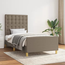 vidaXL Giroletto senza Materasso Tortora 90x200 cm Tessuto