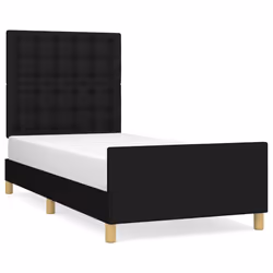 vidaXL Giroletto senza Materasso Nero 100x200 cm in Tessuto - Vista aggiuntiva 2