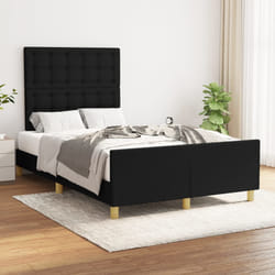 vidaXL Giroletto senza Materasso Nero 120x200 cm Tessuto