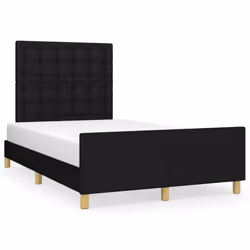 vidaXL Giroletto senza Materasso Nero 120x200 cm Tessuto - Vista aggiuntiva 2