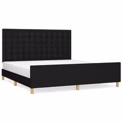 vidaXL Giroletto senza Materasso Nero 160x200 cm in Tessuto - Vista aggiuntiva 2