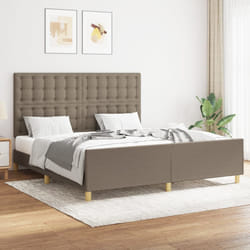 vidaXL Giroletto senza Materasso Tortora 160x200 cm in Tessuto