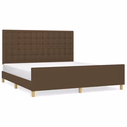 vidaXL Giroletto con Testiera Marrone Scuro 180x200 cm in Tessuto - Vista aggiuntiva 2