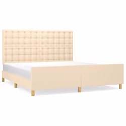vidaXL Giroletto con Testiera Crema 180x200 cm in Tessuto - Vista aggiuntiva 2