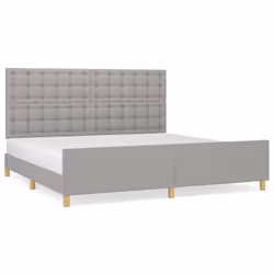 vidaXL Giroletto senza Materasso Grigio Chiaro 200x200 cm Tessuto - Vista aggiuntiva 2
