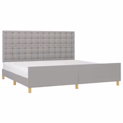 vidaXL Giroletto senza Materasso Grigio Chiaro 200x200 cm Tessuto - Vista aggiuntiva 3