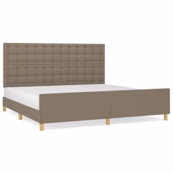 vidaXL Giroletto senza Materasso Tortora 200x200 cm in Tessuto - Vista aggiuntiva 2