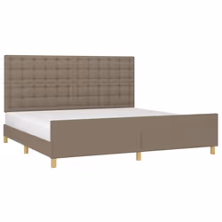 vidaXL Giroletto senza Materasso Tortora 200x200 cm in Tessuto - Vista aggiuntiva 3