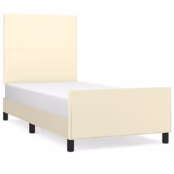 vidaXL Giroletto con Testiera Crema 90x200 cm in Similpelle - Vista aggiuntiva 2