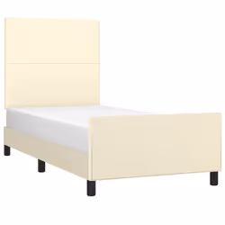 vidaXL Giroletto con Testiera Crema 90x200 cm in Similpelle - Vista aggiuntiva 3