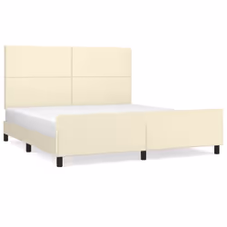 vidaXL Giroletto con Testiera Crema 180x200 cm in Similpelle - Vista aggiuntiva 2