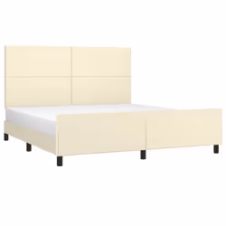 vidaXL Giroletto con Testiera Crema 180x200 cm in Similpelle - Vista aggiuntiva 3
