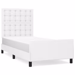 vidaXL Giroletto con Testiera Bianco 80x200 cm in Similpelle - Vista aggiuntiva 2