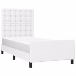 vidaXL Giroletto con Testiera Bianco 80x200 cm in Similpelle - Vista aggiuntiva 3