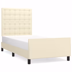 vidaXL Giroletto con Testiera Crema 90x200 cm in Similpelle - Vista aggiuntiva 2