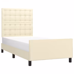 vidaXL Giroletto con Testiera Crema 90x200 cm in Similpelle - Vista aggiuntiva 3