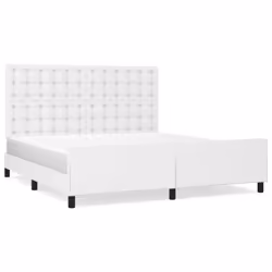 vidaXL Giroletto con Testiera Bianco 160x200 cm in Similpelle - Vista aggiuntiva 2